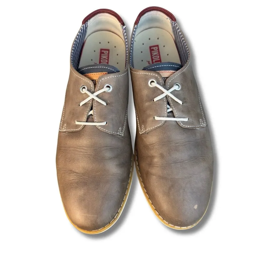 Pikolinos Jucar Men’s Leather Shoes EU 42 US 9 Gray Casual Oxford Comfort M4E